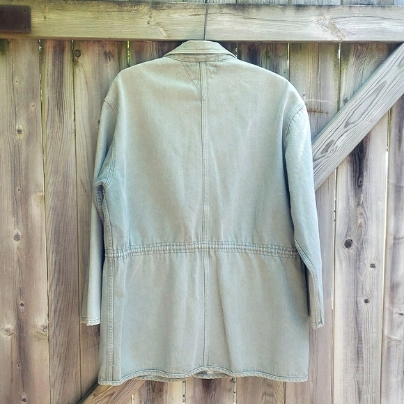 Lands End Green Denim Jacket M - Picture 3 of 4